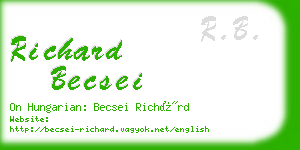 richard becsei business card